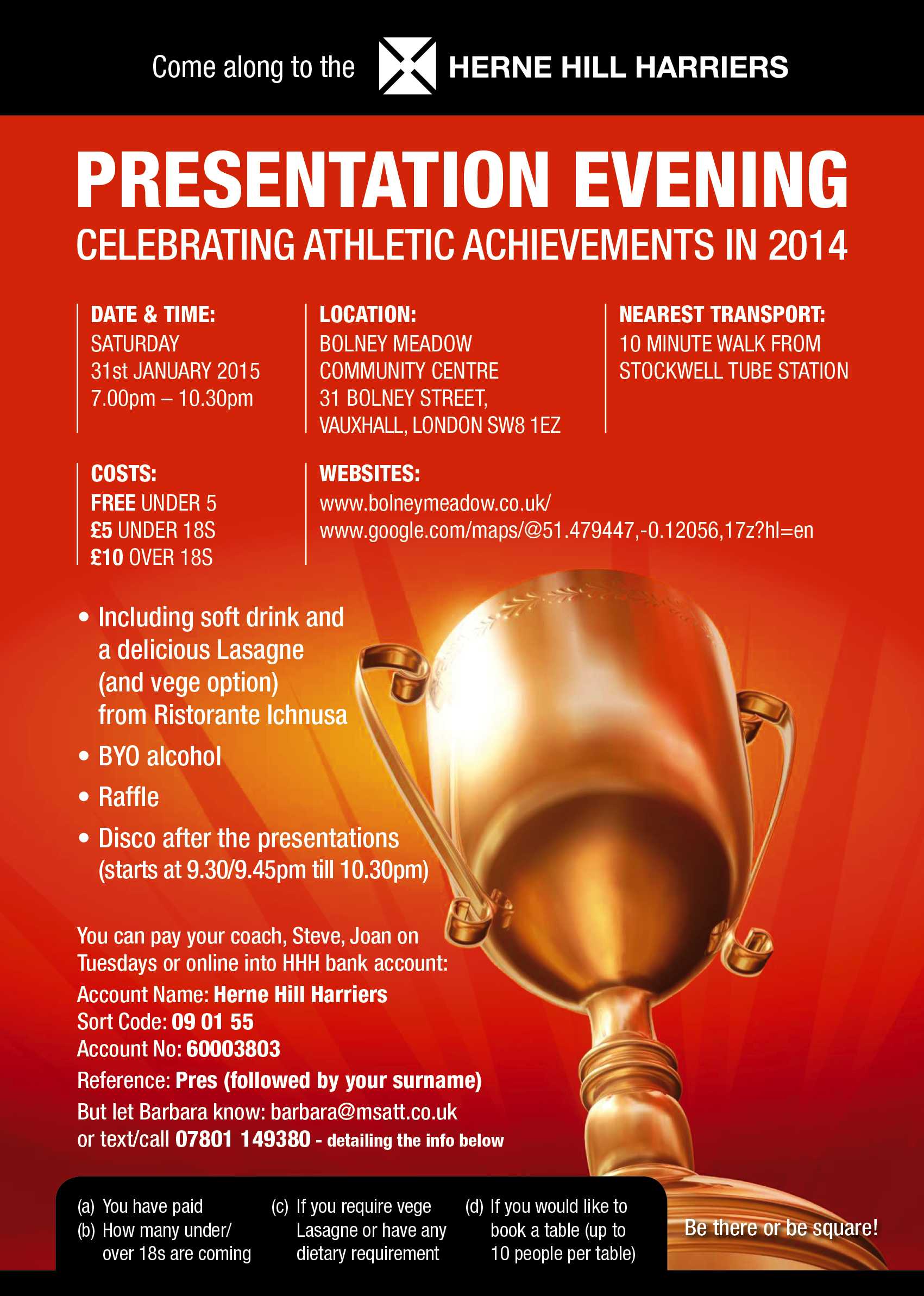 HHH Presentation Evening – 31 Jan