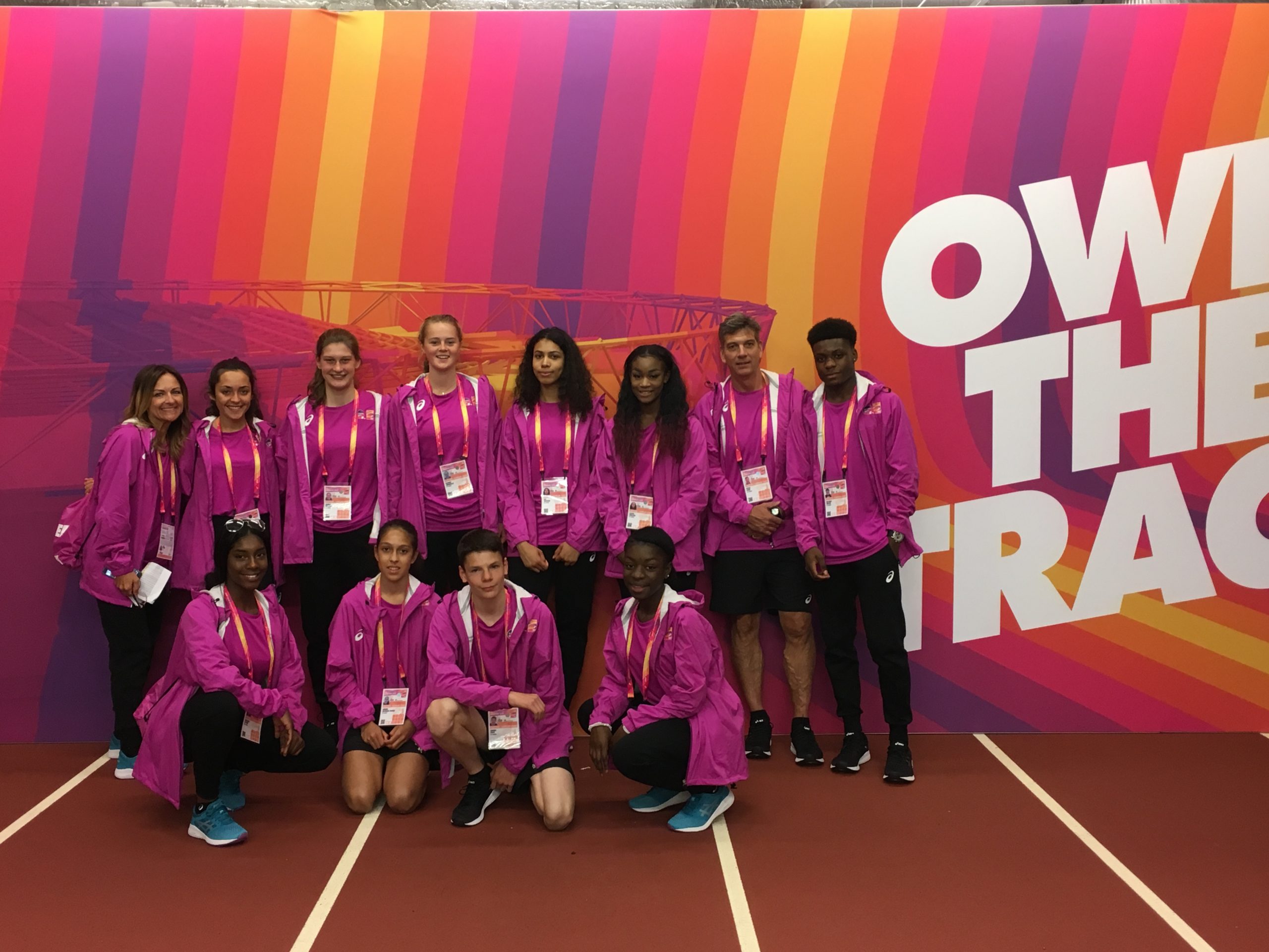 Kit carriers from Herne Hill Harriers at IAAF World Champs 2017