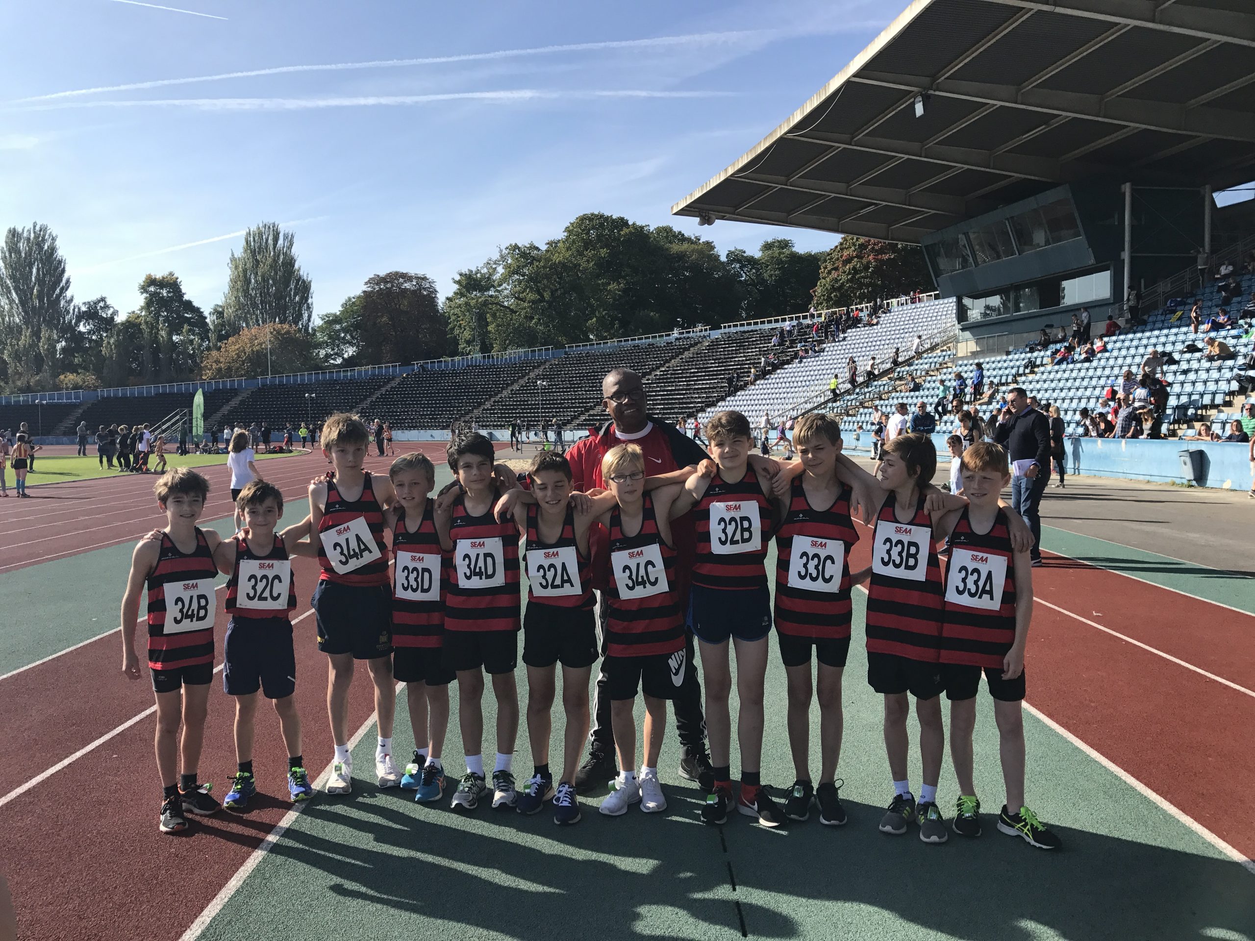 Southern road relay team medals for younger and older Herne Hill athletes at Crystal Palace